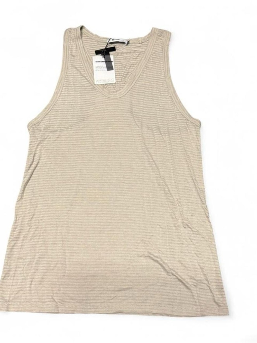 T by Alexander Wang Neutral Ribbed Scoop Tank Top - Beige